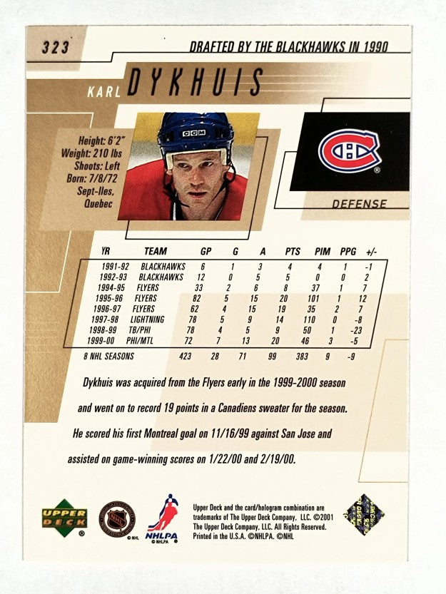 2000-01 Upper Deck #323 Karl Dykhuis