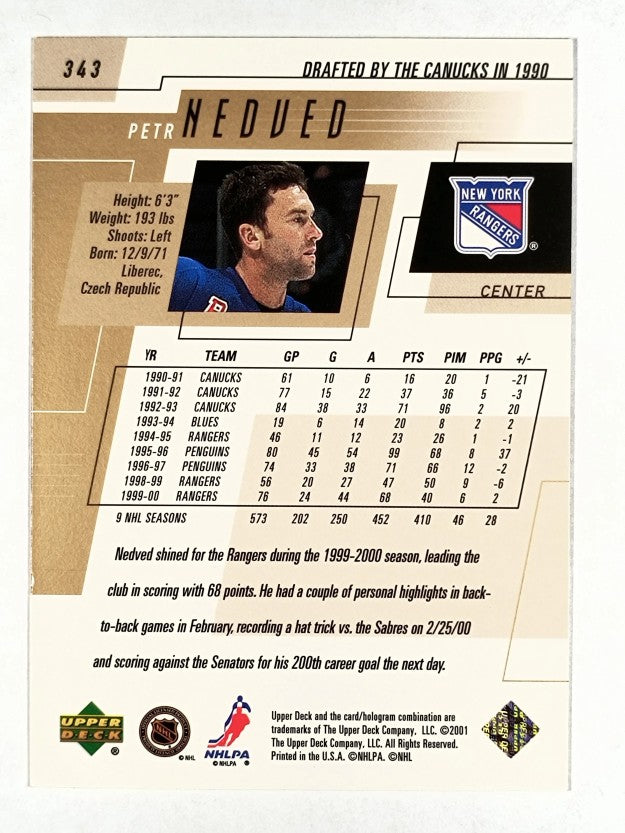 2000-01 Upper Deck #343 Petr Nedved