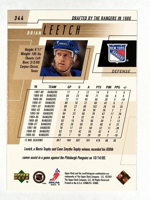2000-01 Upper Deck #344 Brian Leetch