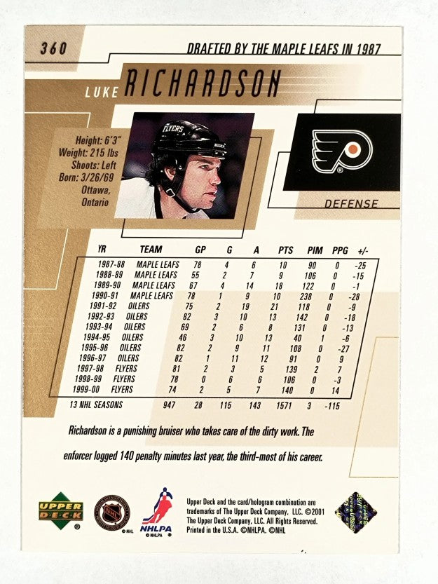 2000-01 Upper Deck #360 Luke Richardson