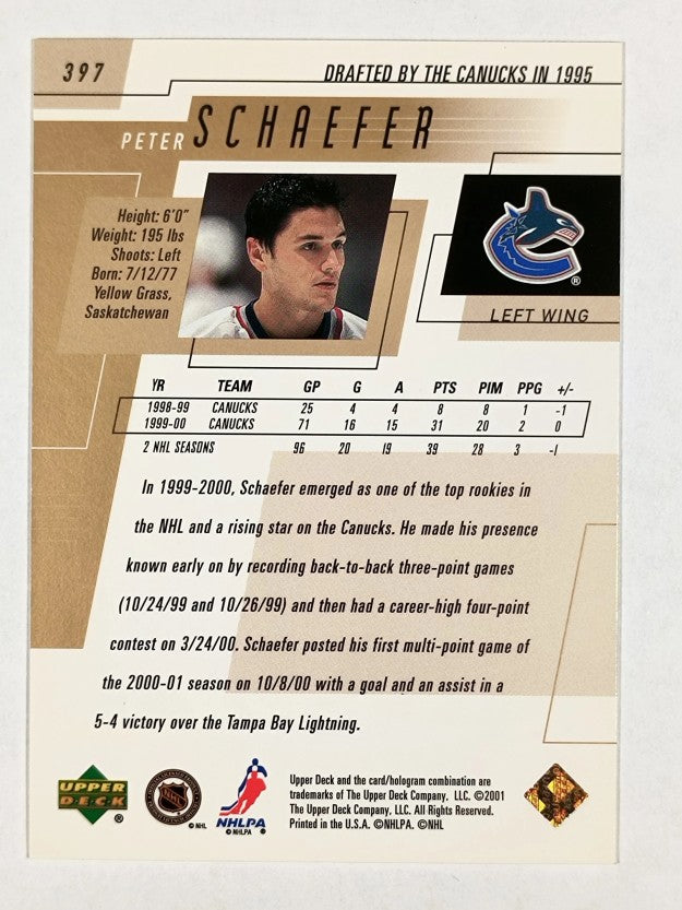2000-01 Upper Deck #397 Peter Schaefer
