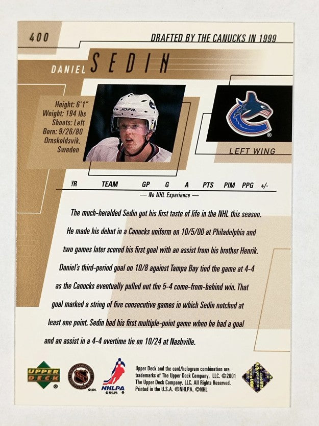 2000-01 Upper Deck #400 Daniel Sedin