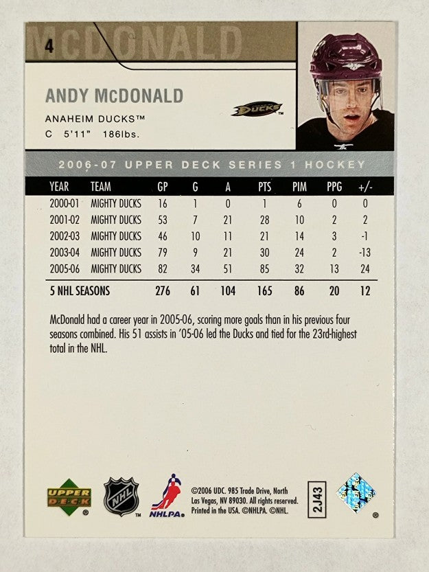 2006-07 Upper Deck #4 Andy McDonald