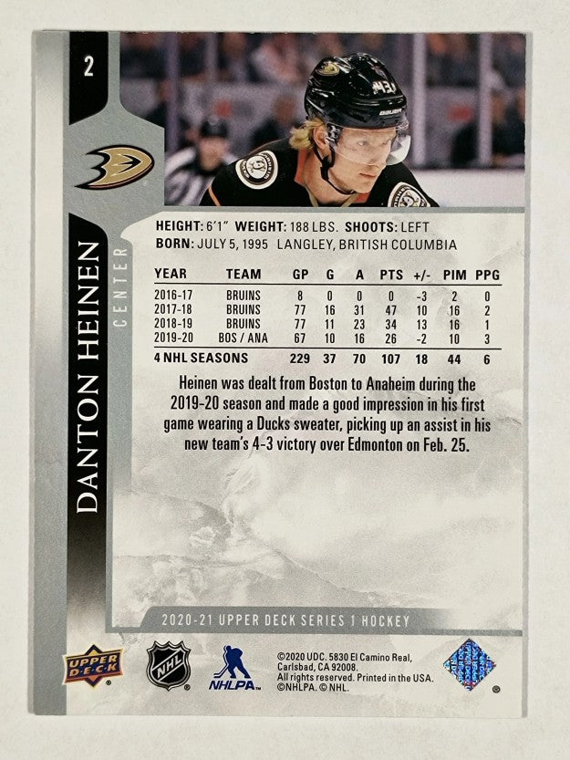 2020-21 Upper Deck #2 Danton Heinen