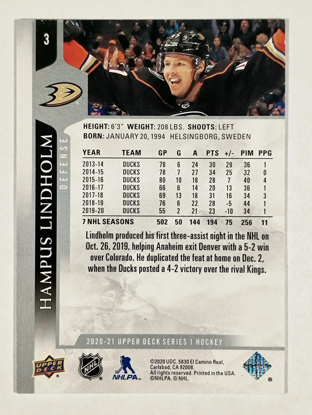 2020-21 Upper Deck #3 Hampus Lindholm