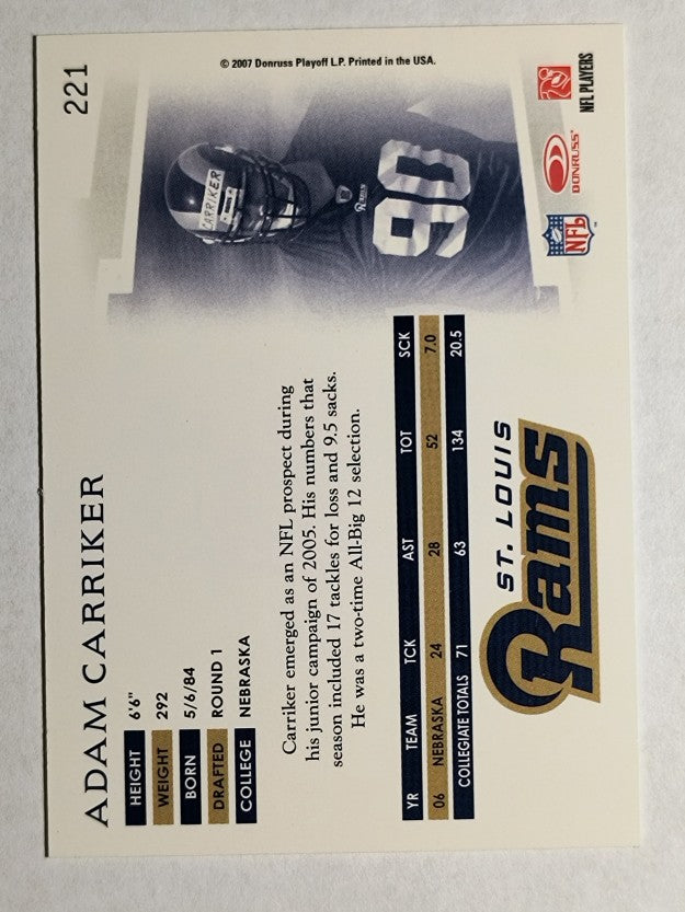 2007 Donruss Threads Retail Red #221 Adam Carriker