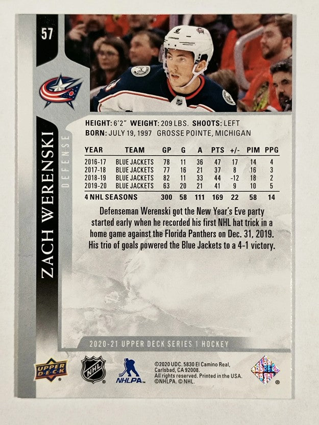 2020-21 Upper Deck #57 Zach Werenski