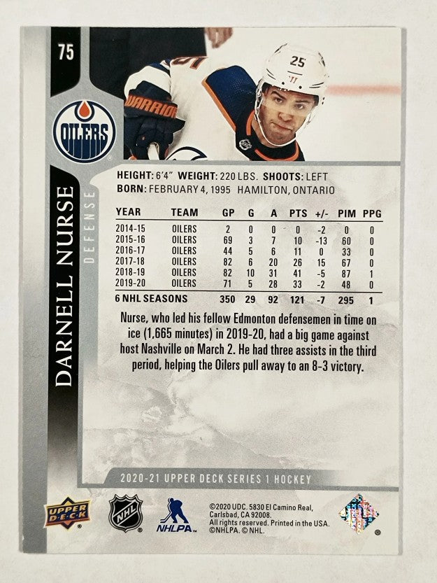 2020-21 Upper Deck #75 Darnell Nurse