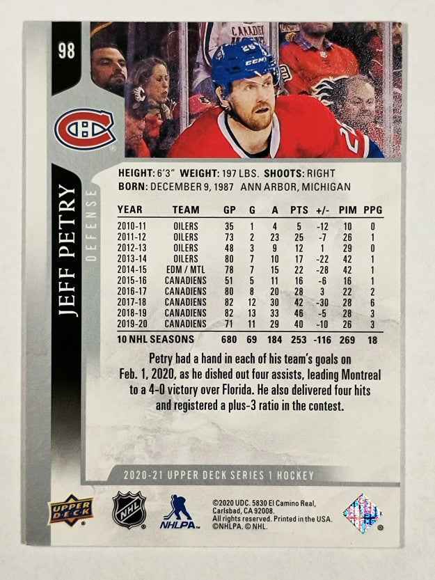 2020-21 Upper Deck #98 Jeff Petry