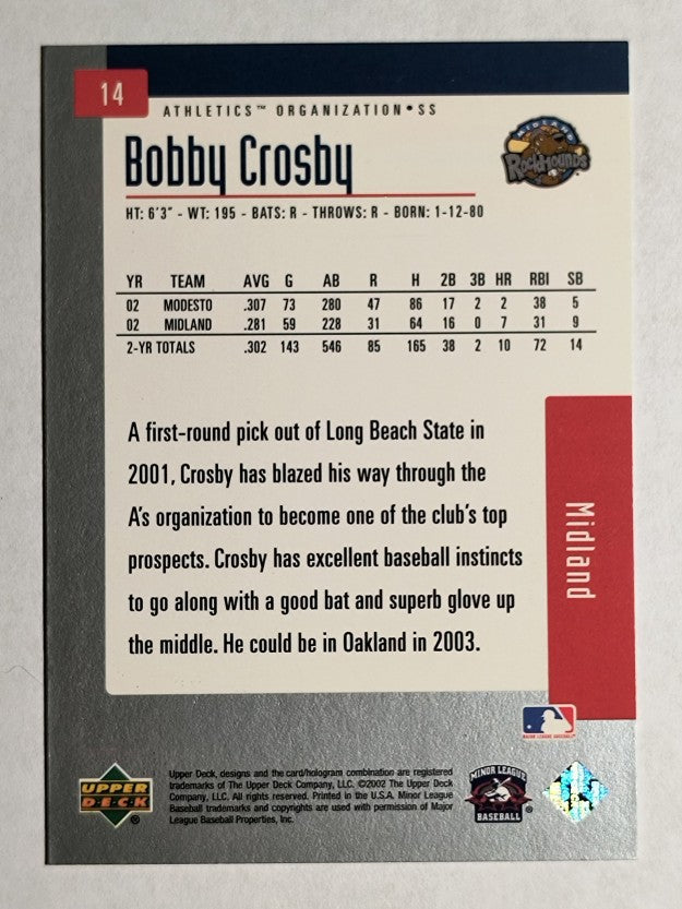 2002 UD Minor League #14 Bobby Crosby