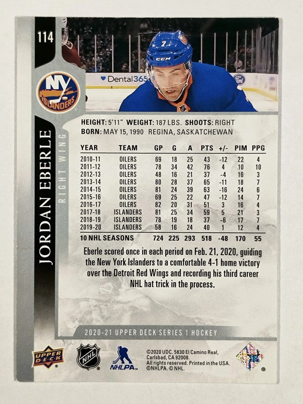 2020-21 Upper Deck #114 Jordan Eberle