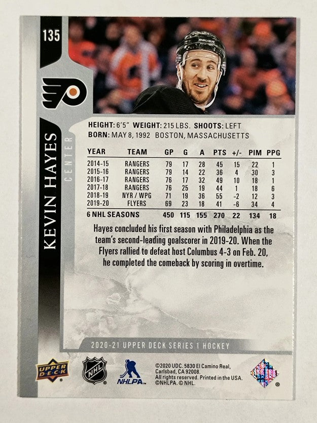 2020-21 Upper Deck #135 Kevin Hayes