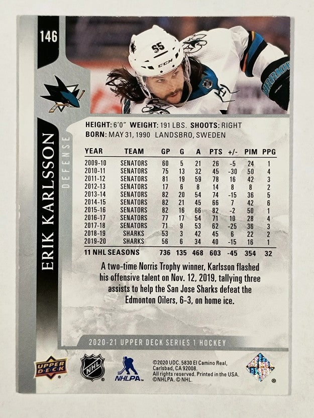2020-21 Upper Deck #146 Erik Karlsson
