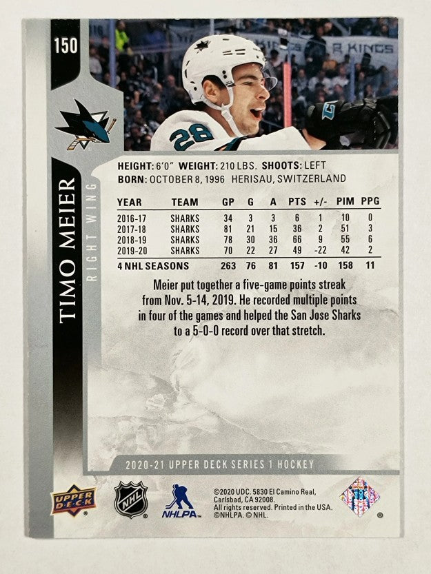2020-21 Upper Deck #150 Timo Meier