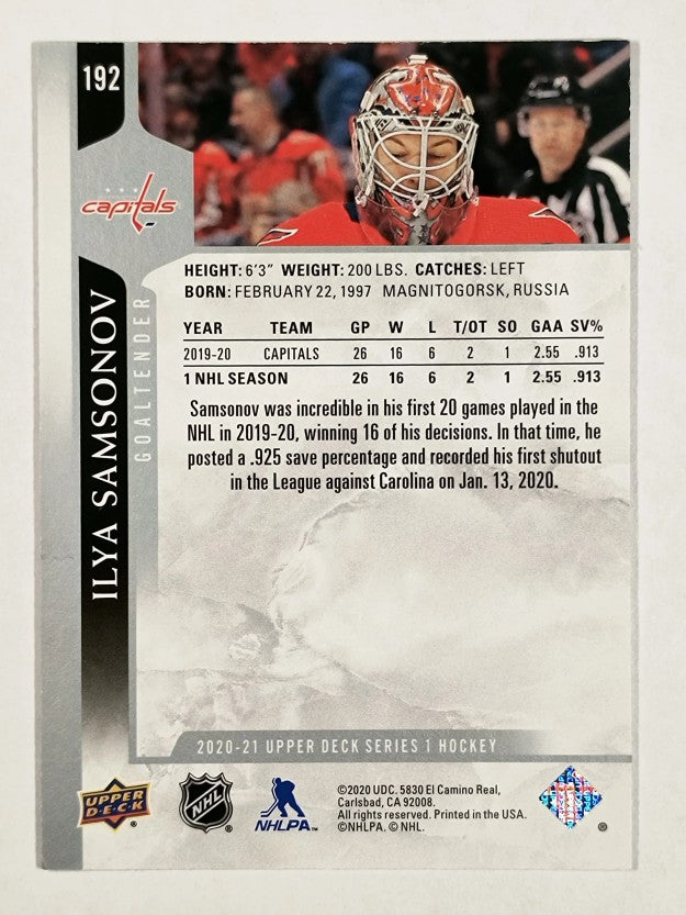 2020-21 Upper Deck #192 Ilya Samsonov