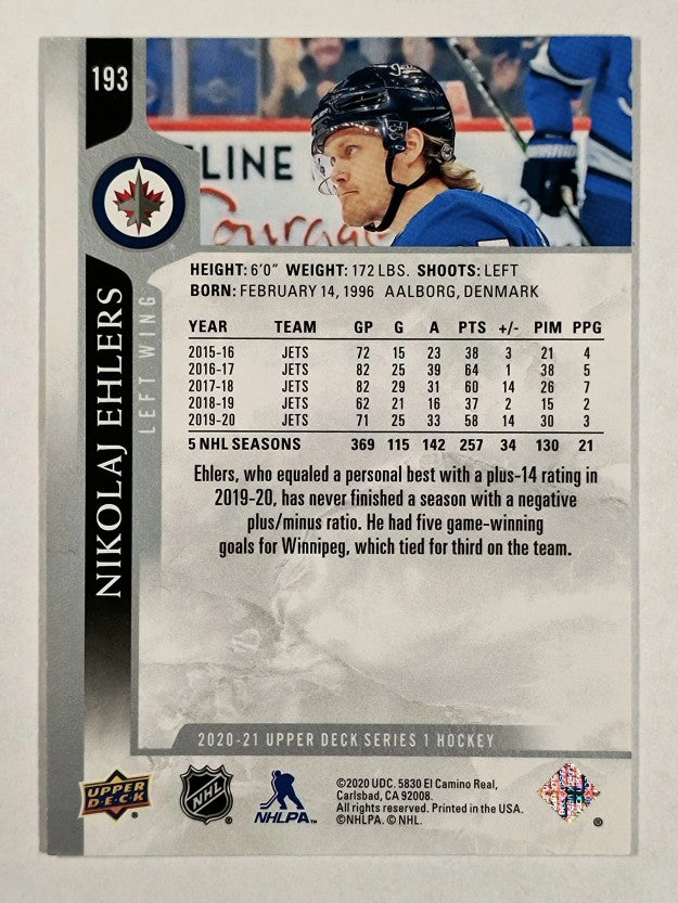 2020-21 Upper Deck #193 Nikolaj Ehlers