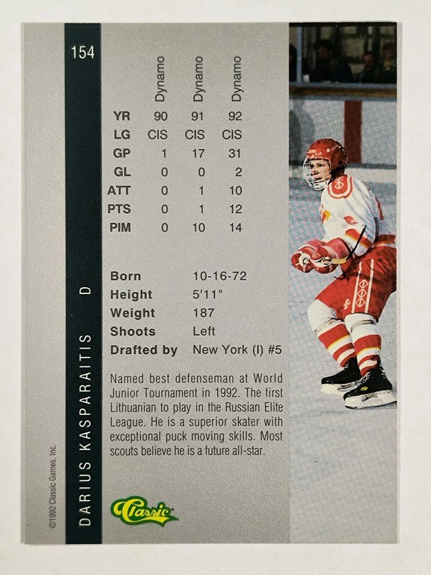 1992 Classic Four Sport #154 Darius Kasparaitis