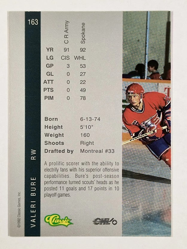 1992 Classic Four Sport #163 Valeri Bure