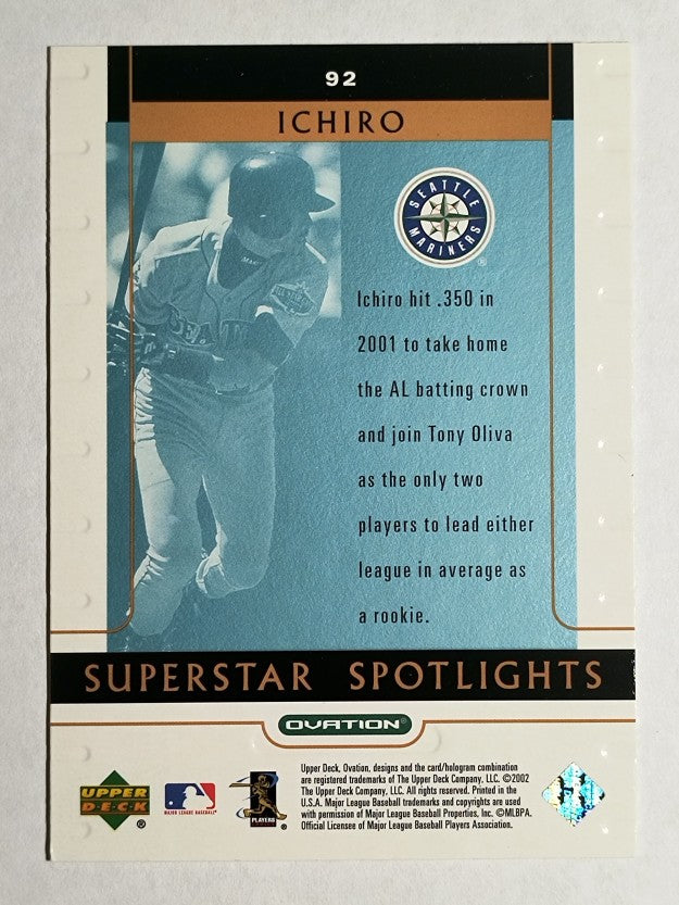2002 Upper Deck Ovation #92 Ichiro Suzuki SS