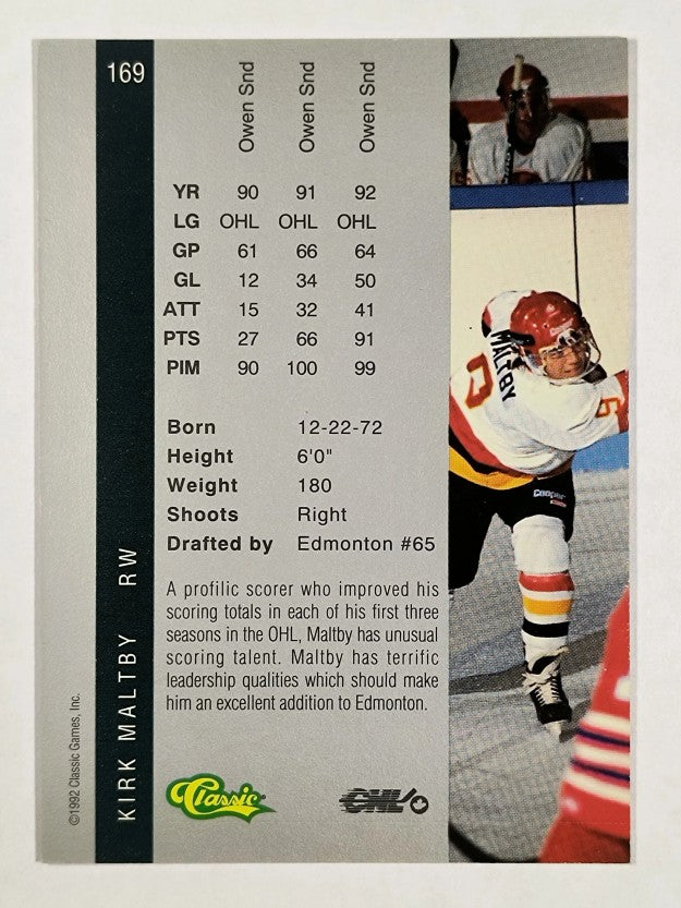 1992 Classic Four Sport #169 Kirk Maltby