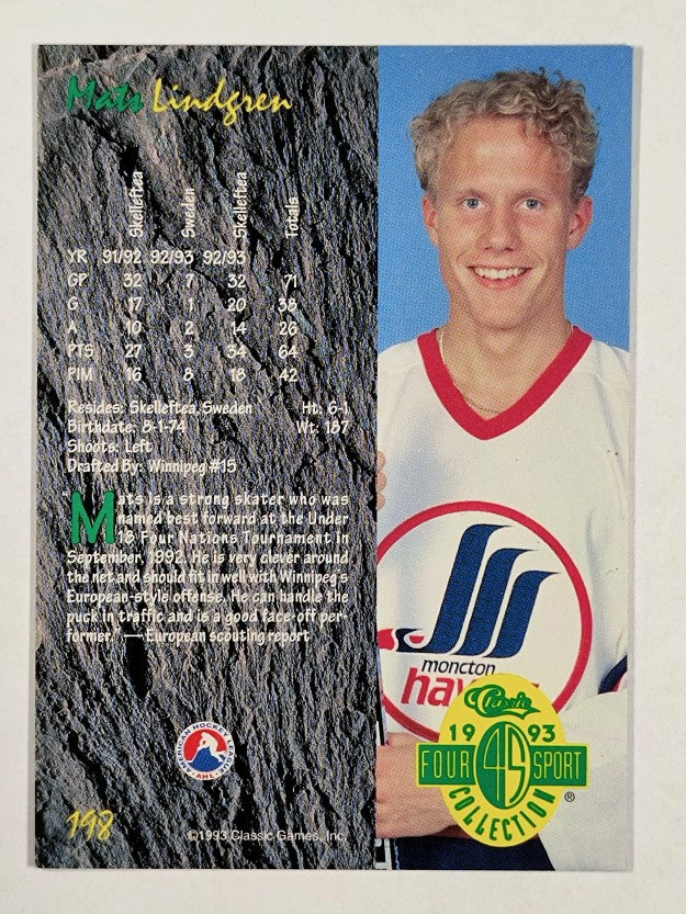1993 Classic Four Sport #198 Mats Lindgren