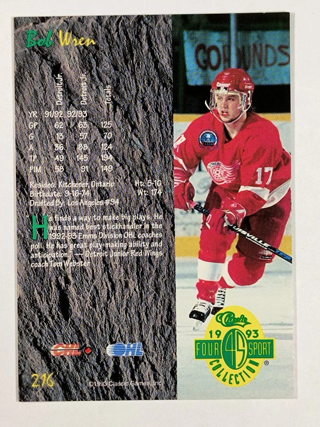 1993 Classic Four Sport #216 Bob Wren