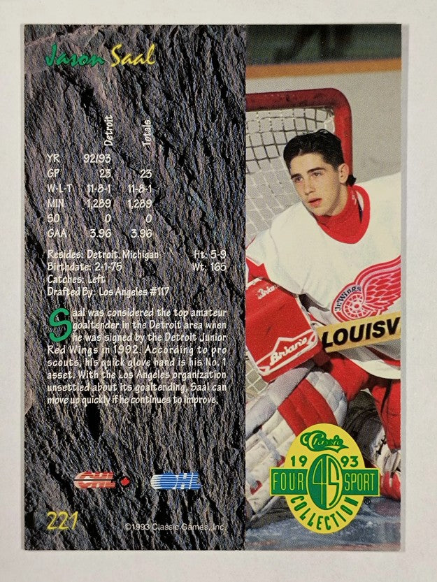 1993 Classic Four Sport #221 Jason Saal