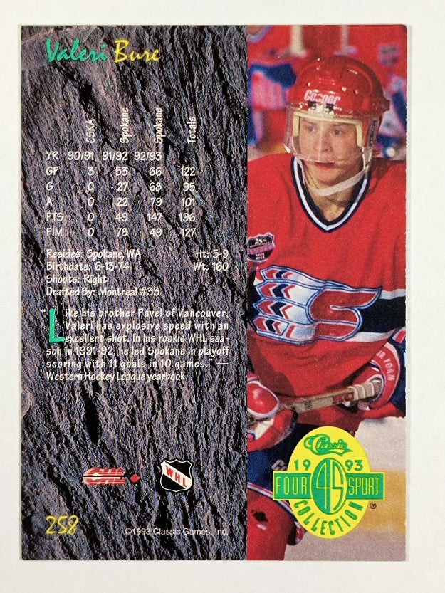 1993 Classic Four Sport #258 Valeri Bure