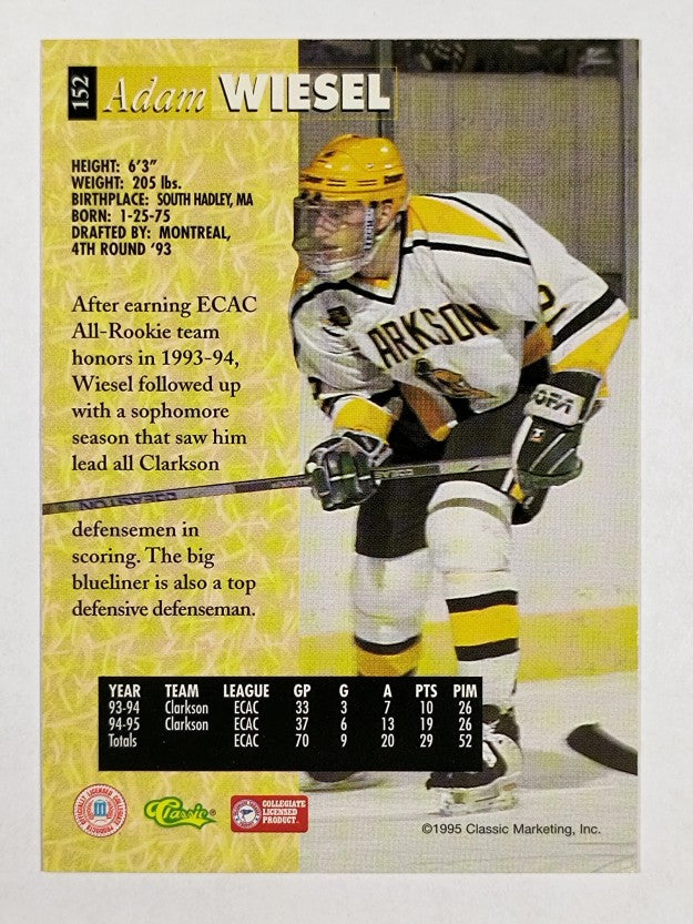 1995 Classic Five Sport #152 Adam Wiesel