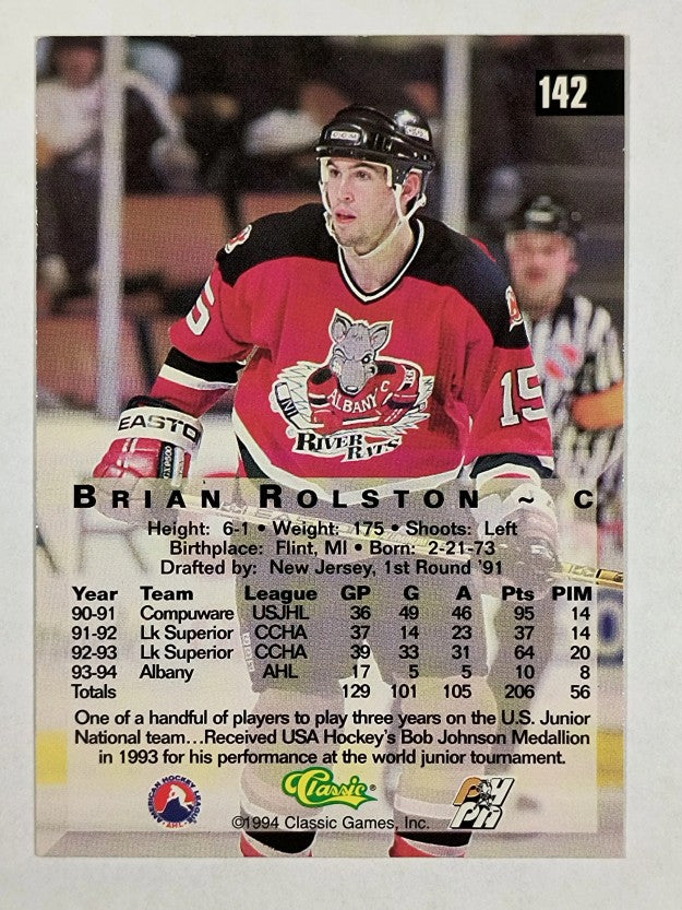 1994 Classic Four Sport Gold #142 Brian Rolston