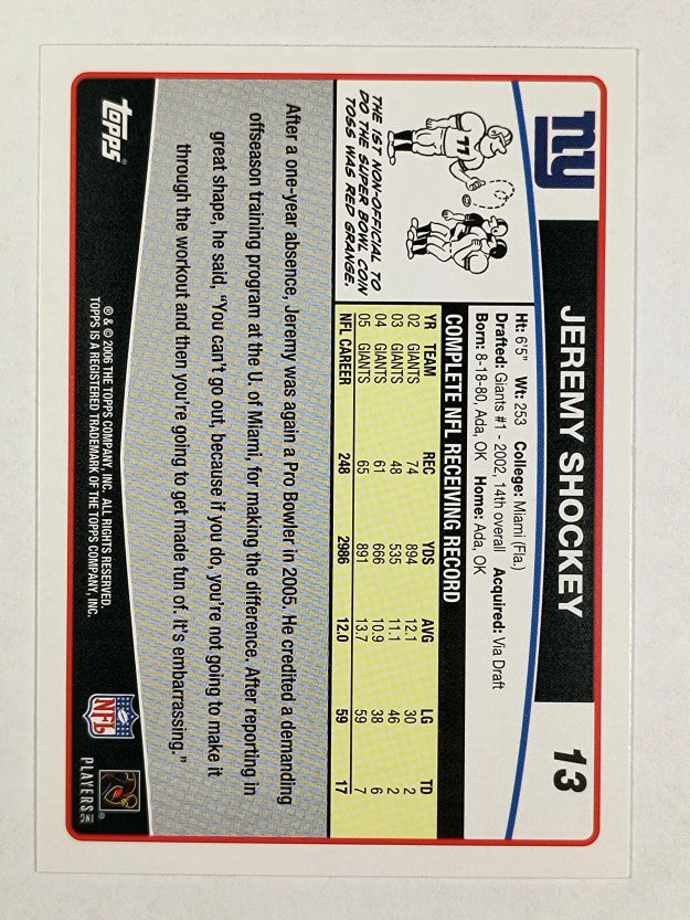 2006 Topps #13 Jeremy Shockey