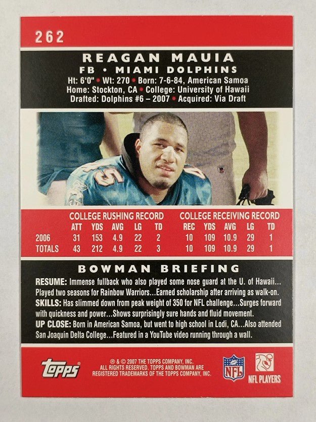 2007 Bowman #262 Reagan Mauia RC