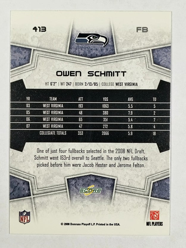 2008 Score #413 Owen Schmitt RC