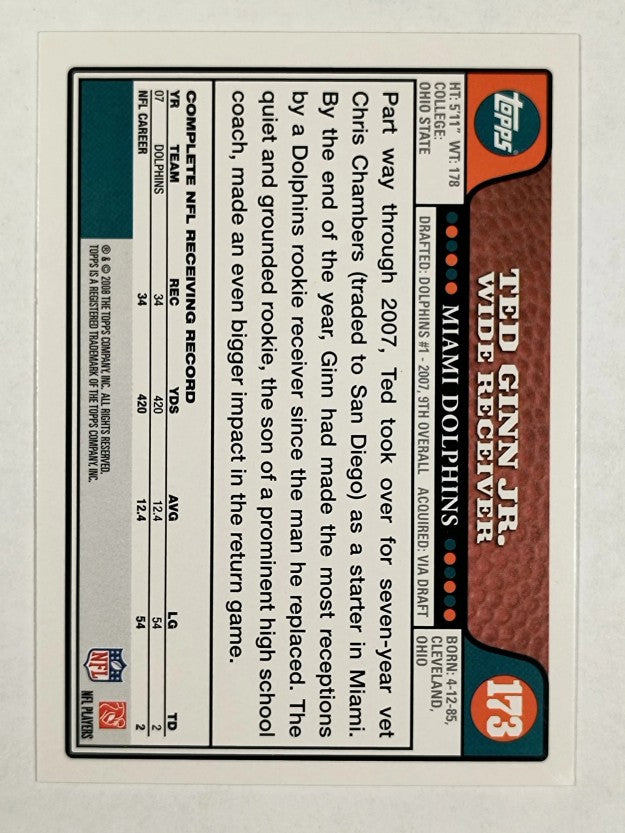 2008 Topps #173 Ted Ginn Jr.