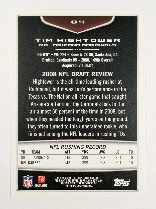 2009 Bowman Draft #84 Tim Hightower