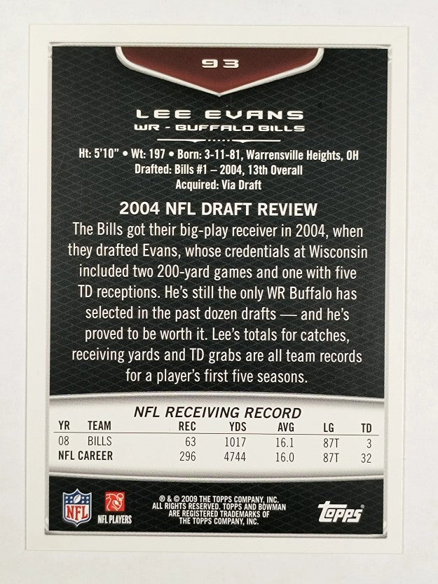 2009 Bowman Draft #93 Lee Evans