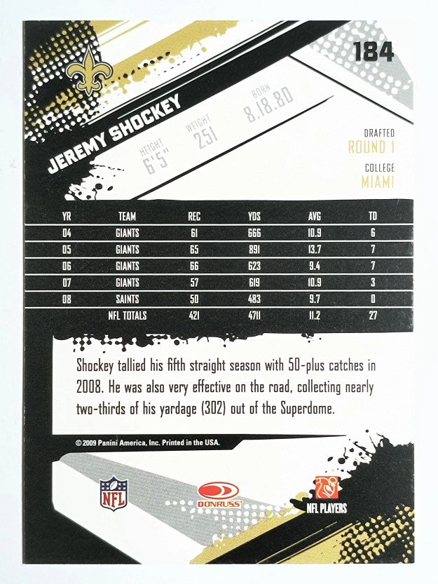 2009 Score #184 Jeremy Shockey
