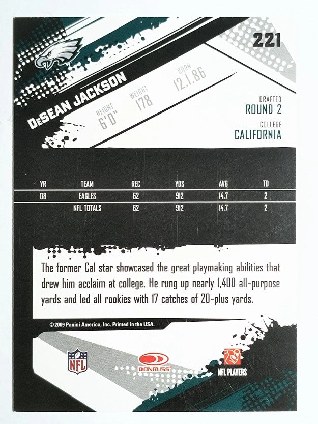 2009 Score #221 DeSean Jackson