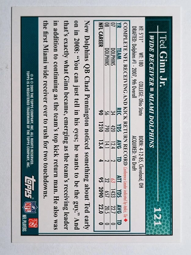 2009 Topps #121 Ted Ginn