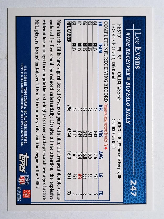 2009 Topps #247 Lee Evans