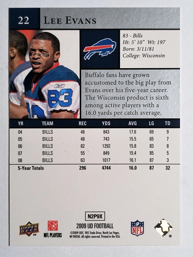 2009 Upper Deck #22 Lee Evans
