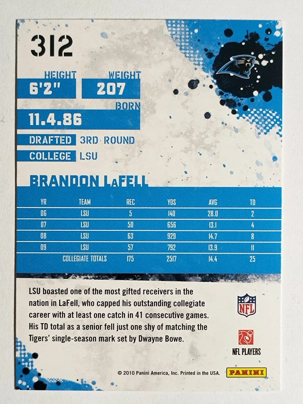2010 Score #312 Brandon LaFell RC