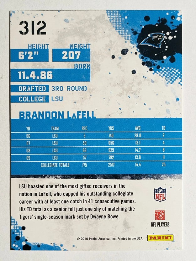 2010 Score #312 Brandon LaFell RC