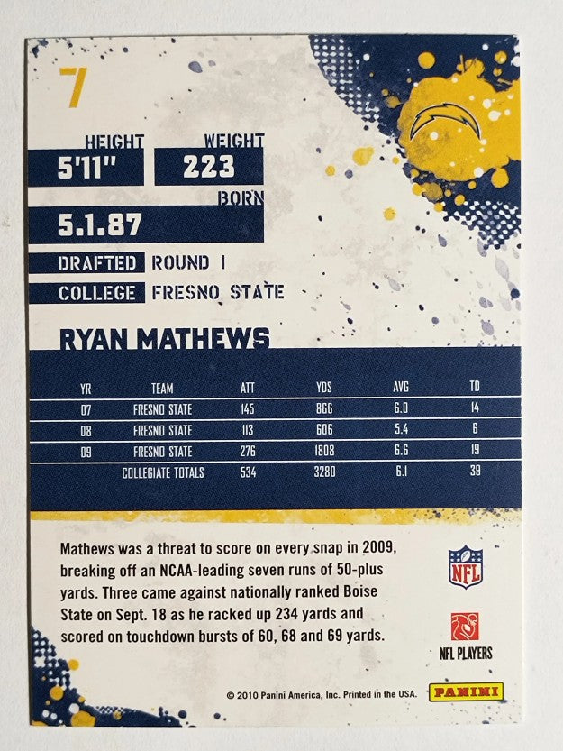 2010 Score Select Factory Set Rookie Bonus #7 Ryan Mathews