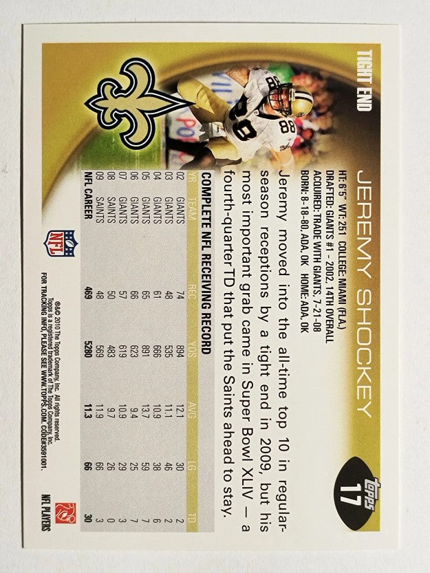 2010 Topps #17 Jeremy Shockey