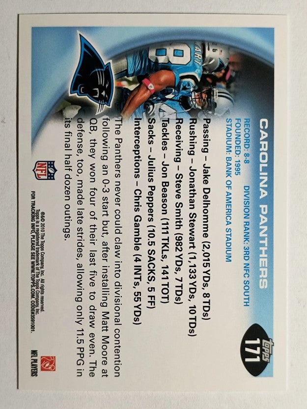 2010 Topps #171 Carolina Panthers Team/Jonathan Stewart/Steve Smith