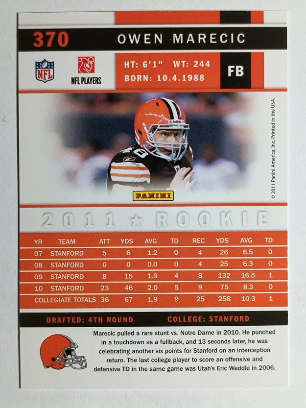 2011 Score Factory Set Updates #370 Owen Marecic
