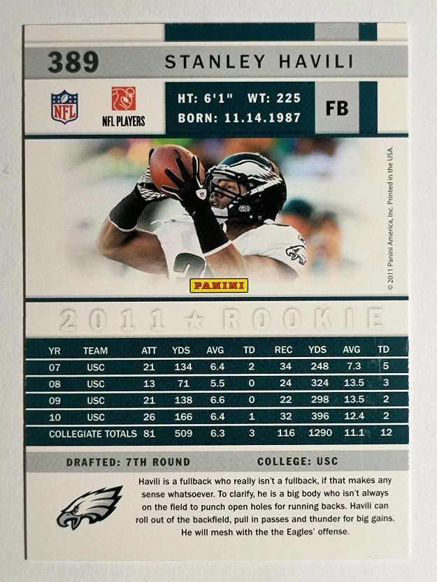 2011 Score Factory Set Updates #389 Stanley Havili