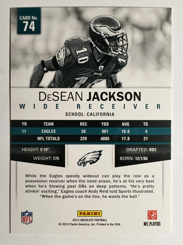 2012 Absolute Retail #74 DeSean Jackson
