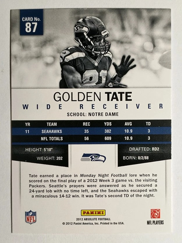 2012 Absolute Retail #87 Golden Tate